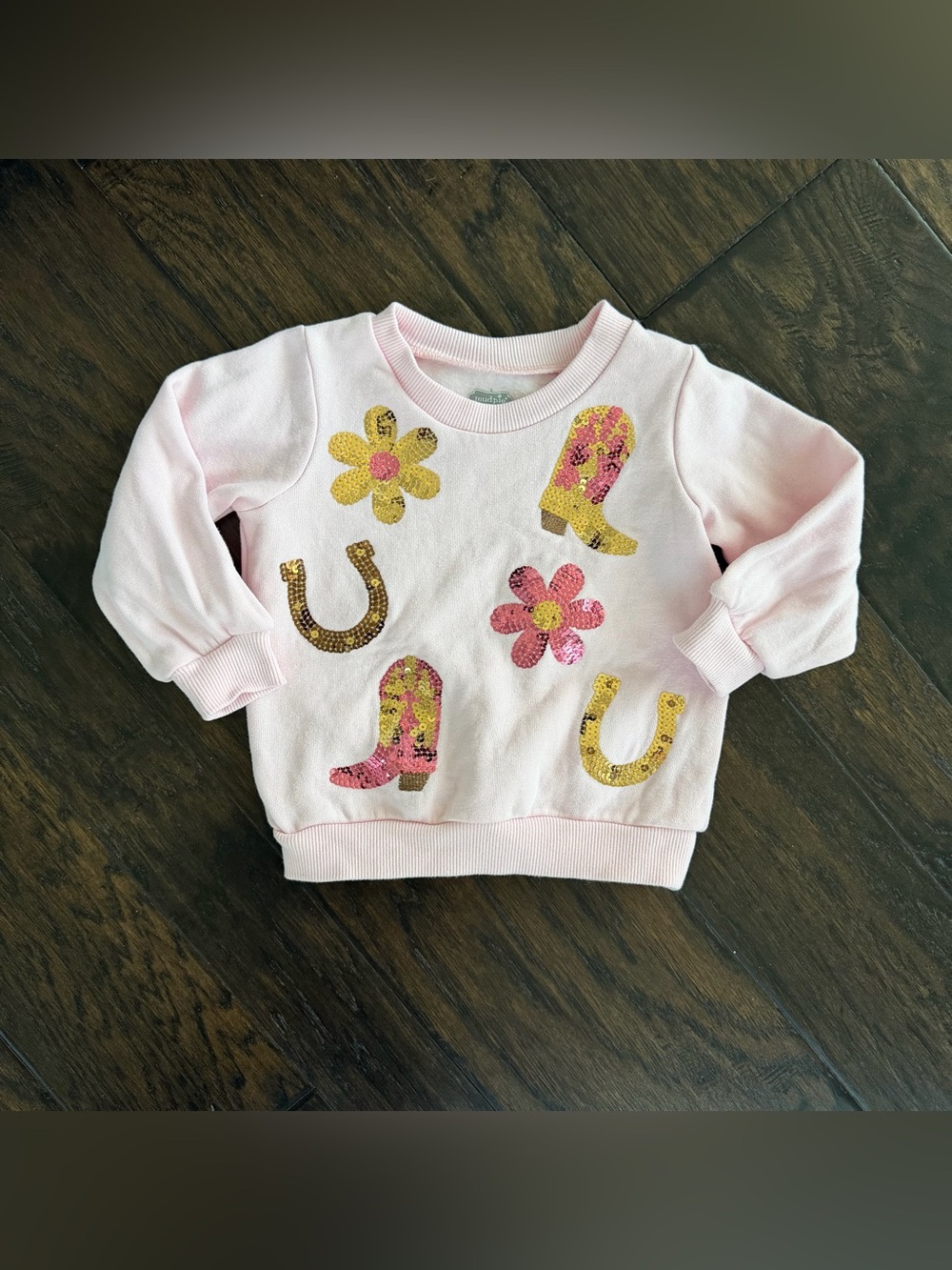 Pink Sequin Western Sweatshirt cowgirl country Mudpie